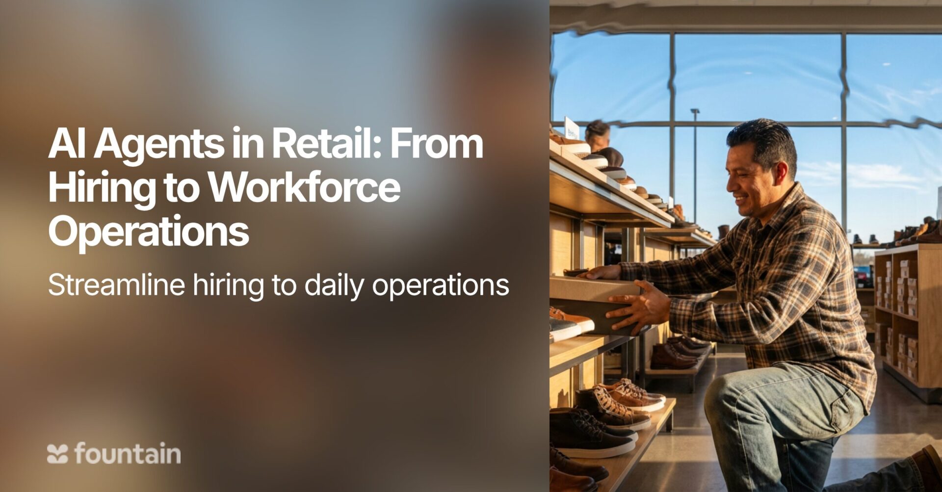retail frontline worker beside an aisle of shoes